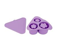 Large Capacity Silicone Hollow Cylinder Ice Cube Maker Cherry Blossoms Plastic Ice Molds With Lid For 20 30 40oz Cup (Pink) (Purple)