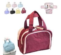 Large Capacity Wide-Open Travel Cosmetic Bag, Cureaway Travel Cosmetic Bag, Multi-functional Waterproof Toiletry Organizer, Lightweight Large 4 Compartments, Separate Wet and Dry Areas (Rose red)