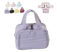 Large Capacity Wide-Open Travel Cosmetic Bag, Cureaway Travel Cosmetic Bag, Multi-functional Waterproof Toiletry Organizer, Lightweight Large 4 Compartments, Separate Wet and Dry Areas (Purple)