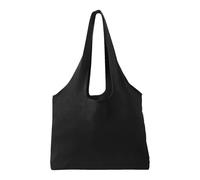 Large Capacity Women's Shoulder Tote Bag, Travel Handbag With Zipper Closure And Inner Pouches, Lightweight Black Beach Carryall, Made From Excellent Cotton And Linen Blend, 14.57x13.39x3.94in
