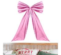 Large Christmas Bow - Oversized Home Decor with Long Streamers, Tie-On Accent for Wall Door Wreath Mantel Staircase, Festive Backdrop Fence Living Room Bedroom, 25.59x41.34 inches