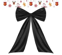 Large Christmas Bow - Oversized Home Decor with Long Streamers, Tie-On Accent for Wall Door Wreath Mantel Staircase, Festive Backdrop Fence Living Room Bedroom, 25.59x41.34 inches