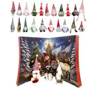 Large Christmas Gnome Countdown Calendar 2025, 24Pcs Christmas Gnomes Countdown Calendar (D)