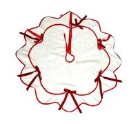 Large Christmas Tree Skirt - Rustic Bowknot Non-Slip Plush Skirt Carpet