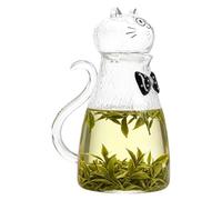 Large Clear Glass Tea Pitcher - 1800ml Cute Cat - Beverage Carafe