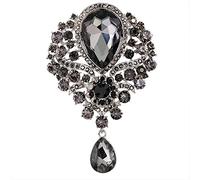 Large Crystal Water-Drop Brooches for Women Vintage Fashion Pendant Style Elegant Wedding Pins Party Jewelry Brooch (1#)