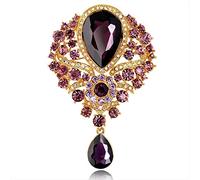 Large Crystal Water-Drop Brooches for Women Vintage Fashion Pendant Style Elegant Wedding Pins Party Jewelry Brooch (5#)
