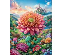 Large Dahlia Flower in Full Bloom Puzzle 300 Pezzi Raffaello Per Collezionisti Fairy Tale Scenery Cartoon Cartone Di Alta Qualità Opere Rinascimentali Per Decorazione Ufficio Da Passatempo Qualità Pr