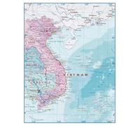 Large Detailed Vietnam Laos Map Poster Geography Educational Wall Art for School Classroom or Home Office Decor(Unframed,16x24inch(40x60cm))