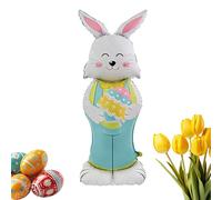 Large Easter Bunny Balloons, Foil Party Decoration, 59 Inches Large Aluminum Balloon with Cute Design Feature, Spring Celebration Balloon with Fun Graphics, Holiday Accessory Vibrant Style, Decor