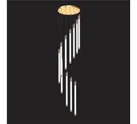 Large Entryway Foyer Staircase, High Ceilings, Long Tube Hanging Light, Black Farmhouse Linear Chandelier for Living Room, Dining Table, Hall (12 Lights)(D,12 Lights)