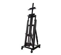 Large Floor Easel, H-Frame Wooden Easel Portable Studio Easel with Wheels Adjustable Painting Easel for Display Posters, Outdoor Sketching, Easy to Assemble