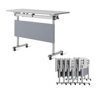 Large Folding Conference Table Desk with Silent Caster Wheels for Mobile Conference Room