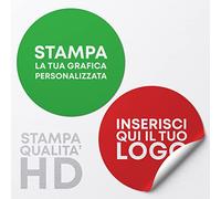 LARGE FORMAT 56 Etichette Adesive Personalizzate con logo aziendale o grafica personalizzata. Sticker chiudipacco personalizzati con grafica, immagini o logo (Diametro da 4 cm)