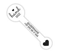 LARGE FORMAT Kit 50 Etichette Adesive Personalizzate Sigillo - Sigillo di garanzia Hand Made personalizzato adesivo - Grafica 8 Hand Made