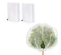 Large Fruit Tree Netting 2 Pieces 240x240cm & 300x300cm ct & Bird Protection Garden Net with Zip & Drawstring Ideal for Trees Bushes