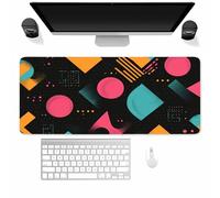 Large Gaming Mouse Mat Circle Geometric, mouse Pad 800x400mm, Computer Keyboard Mousepad Extended Desk Mat, Soft Smooth Surface and Anti-Slip Rubber Base for Office/gaming