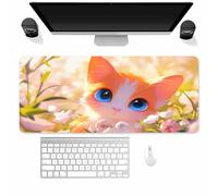 Large Gaming Mouse Mat Spring Cat, mouse Pad 1000x500mm, Computer Keyboard Mousepad Extended Desk Mat, Soft Smooth Surface and Anti-Slip Rubber Base for Office/gaming