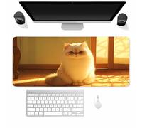 Large Gaming Mouse Mat Sun Cat, mouse Pad 800x300mm, Computer Keyboard Mousepad Extended Desk Mat, Soft Smooth Surface and Anti-Slip Rubber Base for Office/gaming