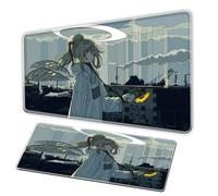 Large gaming mouse pad, XXL mousepad for girls anime mousepad - rubber base waterproof and anti slip - fine edges - suitable for home and office computer accessories (B, 90-40-3C)
