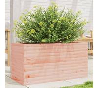 Large Garden Planter Box 90x40x45.5 cm in Solid Douglas Wood for Flowers, Plants & Herbs Outdoor Decorative Raised Bed with Open Bottom for Drainage Sturdy & Durable Natural Wooden Flower Pot