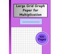 Large Grid Graph Paper for Multiplication: 1/2 Inch Squares Math Notebook with Black Lines, Purple Cover