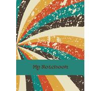LARGE HARDCOVER RETRO SWIRL COLOURED PRINT: 8.25 x11" 200 Ruled Pages Notebook