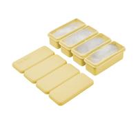 Large Ice Tray With Lid - Big Ice Maker Mold | 4-Grid Easy-Release Cube Tool | 16,8 x 9,3 x 3,5 cm Food Grade Silicone With Lid For Whiskey Brandy Vodka Cognac Bourbon Beverage Tequila Chilling Cubes