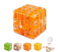 Large Labyrinth 3D Puzzle Maze Cube,3D Puzzle Ball Labyrinth Cube-Engaging Brain Teaser Toy,Ball Maze Cubes Puzzles Game,Full of Fun Challenges Improve Spatial Cognition for Kids (Orange)