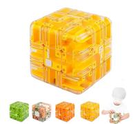 Large Labyrinth 3D Puzzle Maze Cube,3D Puzzle Ball Labyrinth Cube-Engaging Brain Teaser Toy,Ball Maze Cubes Puzzles Game,Full of Fun Challenges Improve Spatial Cognition for Kids (Yellow)