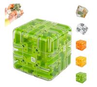 Large Labyrinth 3D Puzzle Maze Cube - Engaging Brain Teaser Toy, 3D Cube Maze Puzzle with Tiny Ball, Spatial Logic Thinking Training Toy, Educational Game for Kids and Teenagers (Green)