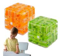 Large Labyrinth 3d Puzzle Maze Cube - Engaging Brain Teaser Toy, 3d Maze Puzzle Cube Interactive Game, Spatial Awareness Brain Training Toy for Stress Relief & Logic Development (2pcs-j)