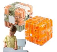 Large Labyrinth 3d Puzzle Maze Cube - Engaging Brain Teaser Toy, 3d Maze Puzzle Cube Interactive Game, Spatial Awareness Brain Training Toy for Stress Relief & Logic Development (2pcs-f)
