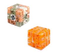 Large Labyrinth 3D Puzzle Maze Cube Engaging Brain Teaser Toy for Adults and Kids Challenging Logic Puzzle Ball Stress Relief Fidget Cube IQ Training and Cultivate Logical Thinking (2PCS-A)