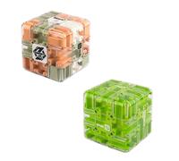 Large Labyrinth 3D Puzzle Maze Cube Engaging Brain Teaser Toy for Adults and Kids Challenging Logic Puzzle Ball Stress Relief Fidget Cube IQ Training and Cultivate Logical Thinking (2PCS-C)