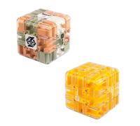 Large Labyrinth 3D Puzzle Maze Cube Engaging Brain Teaser Toy for Adults and Kids Challenging Logic Puzzle Ball Stress Relief Fidget Cube IQ Training and Cultivate Logical Thinking (2PCS-B)
