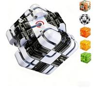 Large Labyrinth 3D Puzzle Maze Cube, Puzzle Maze Cube Challenging Logic Puzzle Ball for Adults Teens (Black)