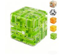 Large Labyrinth 3D Puzzle Maze Cube, Puzzle Maze Cube Challenging Logic Puzzle Ball for Adults Teens (Green)