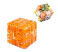 Large Labyrinth 3D Puzzle Maze Cube, Two-in-One Twist Cube Ball Maze Brain Teaser Toy, Stress Relief Fidget Game for Teens and Adults, Logic & Focus Training Gift (D-Orange)
