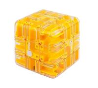 Large Labyrinth 3D Puzzles Maze Cube, Puzzles Maze Cube, Engaging Brain Teaser Toy, Spatial Awareness Brain Training Toy, Educational Focus Game Gift for Adults Teens (Yellow)