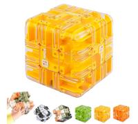 Large Labyrinth Puzzle Maze Cube - Engaging Brain Teaser Toy, with Smart Puzzle Maze Roller Ball, Improve Spatial Recognition and Cultivate Logical Thinking, for Adults Teens (Style D)