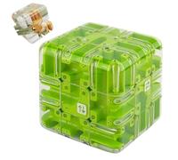 Large Labyrinth Puzzle Maze Cube - Engaging Teaser Game,Spatial Awareness Training Gameplay for Logic Development,Educational Focus Game Gift for Adults (Green)