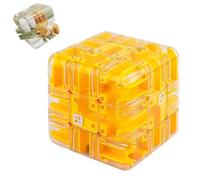 Large Labyrinth Puzzle Maze Cube - Engaging Teaser Game,Spatial Awareness Training Gameplay for Logic Development,Educational Focus Game Gift for Adults (Yellow)