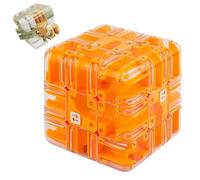 Large Labyrinth Puzzle Maze Cube - Engaging Teaser Game,Spatial Awareness Training Gameplay for Logic Development,Educational Focus Game Gift for Adults (Orange)