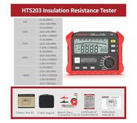Large LCD Digital Resistance Meter RCD/Loop Tester 0-100GΩ DC 1000V Leakage Switch Tester,Rilevamento preciso(HT5203)