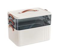 Large Medicine Box - Multi-Layer Medicine Organizer with Carry Handle, Compact Storage Container | Family Health Accessory, Clear Storage Tool, Home Camping First Aaid, Portable Medical Equipment