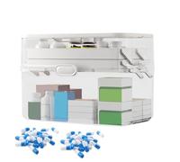 Large Medicine Organizer Box - Medicina - Scatola di memorizzazione con manico - Multifunzionale per medicina | Scatola per medicina domestica in formato famiglia, contenitore con grande capacità
