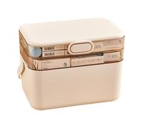 Large Medicine Storage Box - Contenitore portatile a tre strati, extra large con organizzatore multicompartimento, armadietto per pillole interne per primo soccorso, assistenza medica con medicina di