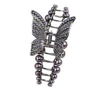 Large Metal Hair Barrette, Pearl Hair Claws, Thick Hairs Claw, Cute Hairpin Barrette, Women Head Accessories, Shark Hairpin Pearl for Girlfriends, 4.33x2.36x1.97 Inches