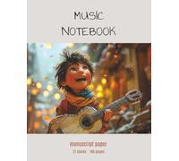 Large Music Notebook for Kids - 100 Blank Sheets, 12 Staves Per Page: Music Manuscript Paper for Guitar, Piano and Composition | 8.5x11 in | Notebook for Teens, Boys, Girls and Students